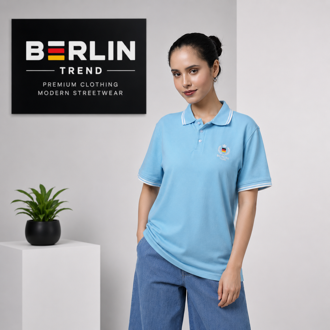Berlin Trend Polo T-Shirt – Sky Blue