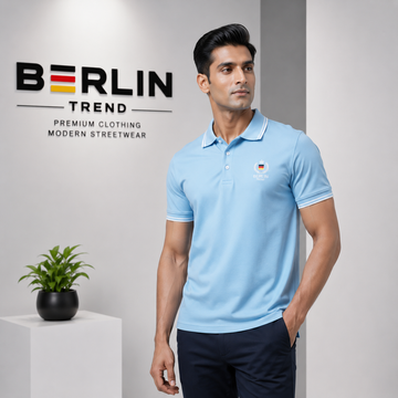 Berlin Trend Polo T-Shirt – Sky Blue