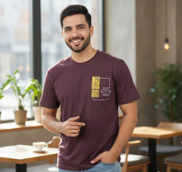 Berlin Trend "Just Grow Wild" Graphic T-Shirt – Plum Dual-Print Tee