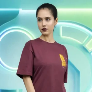 premium burgundy "just grow wild" graphic t shirt – dual sided print for men & women